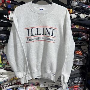 Vintage 90s Russell Athletic Made In USA University Of Illinois Crewneck Size M